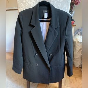Aqua black double breasted blazer